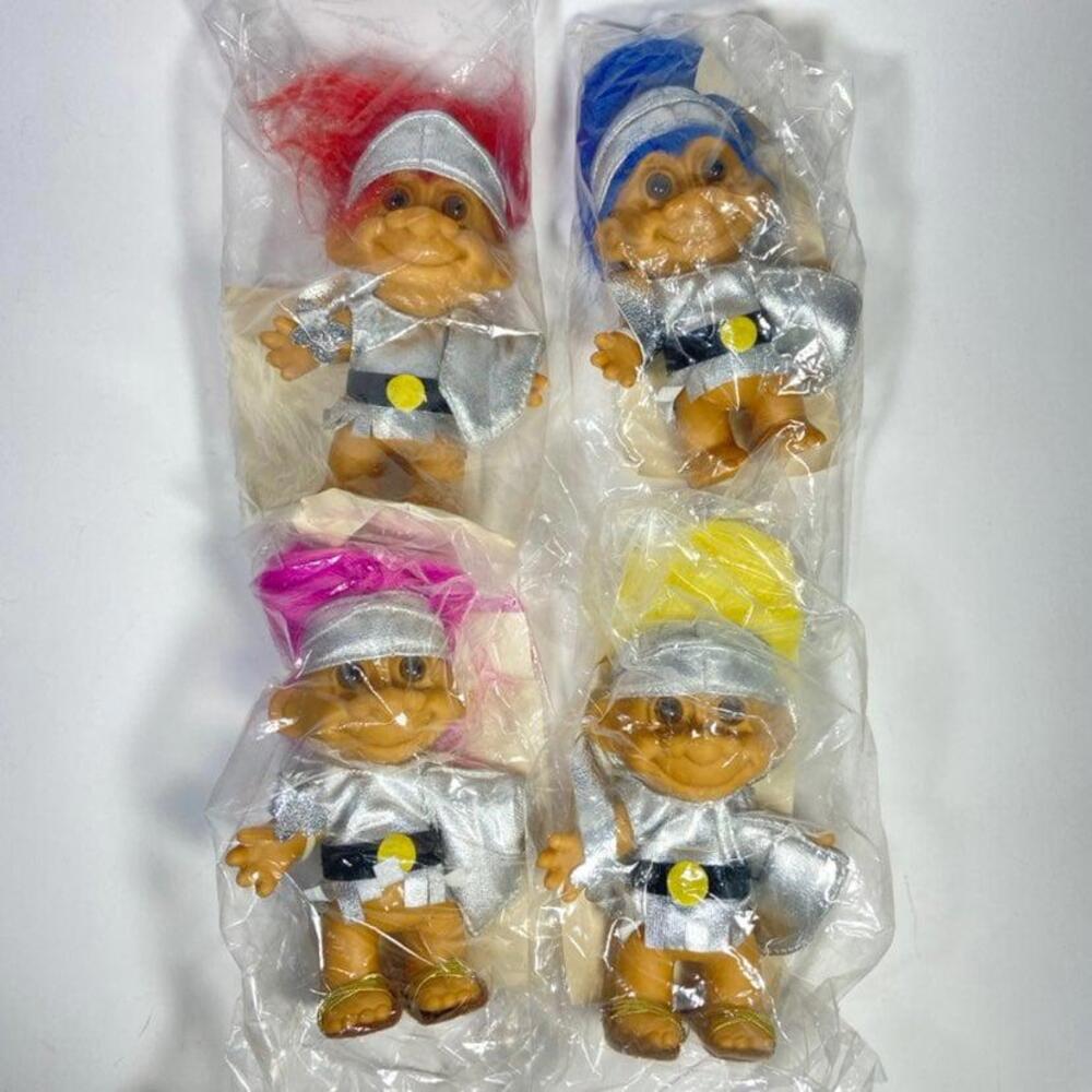 5" Vintage Russ Berrie Gladiator / Warrior / Knight Troll Lot Of 4 - INCOMPLETE